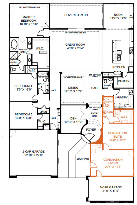 Quartz floor plan by Maracay Homes - Arizona Living Collection Multigenerational Homes